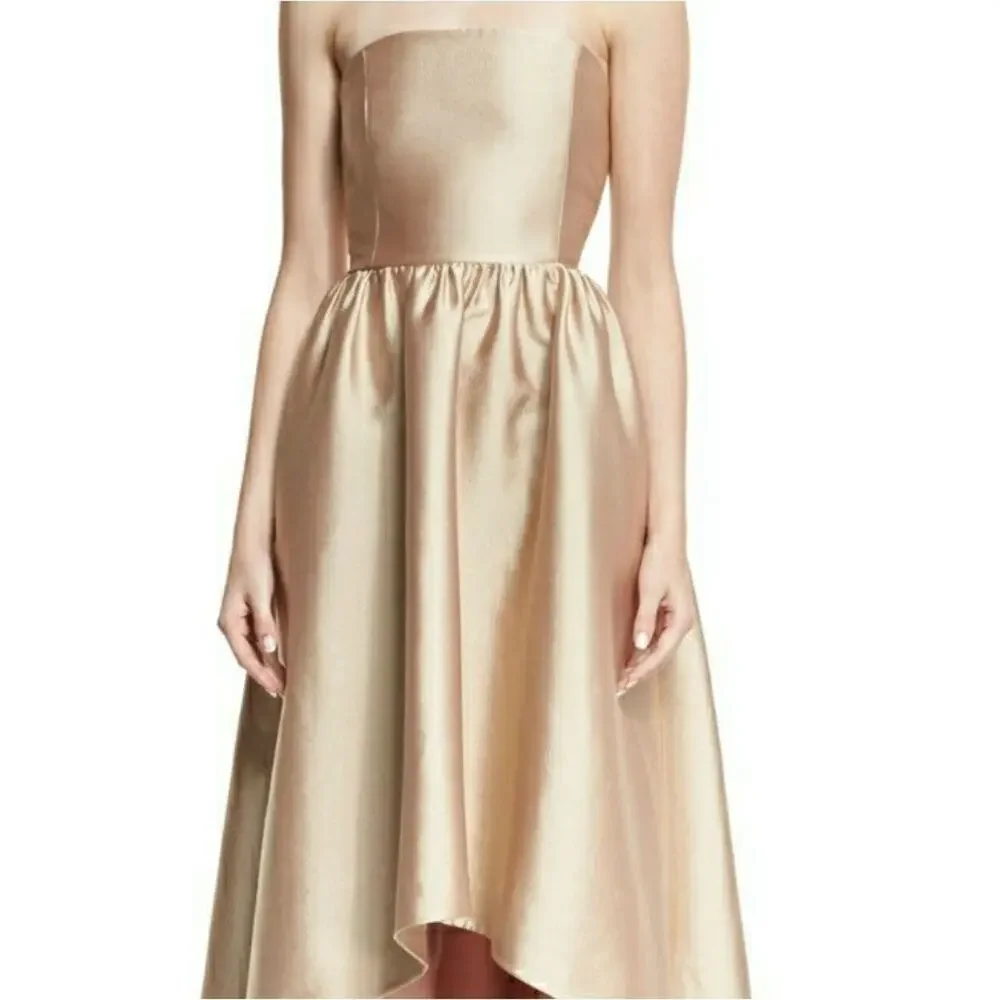 Co Strapless Satin High-Low Cocktail Dress - Picture 8 of 15